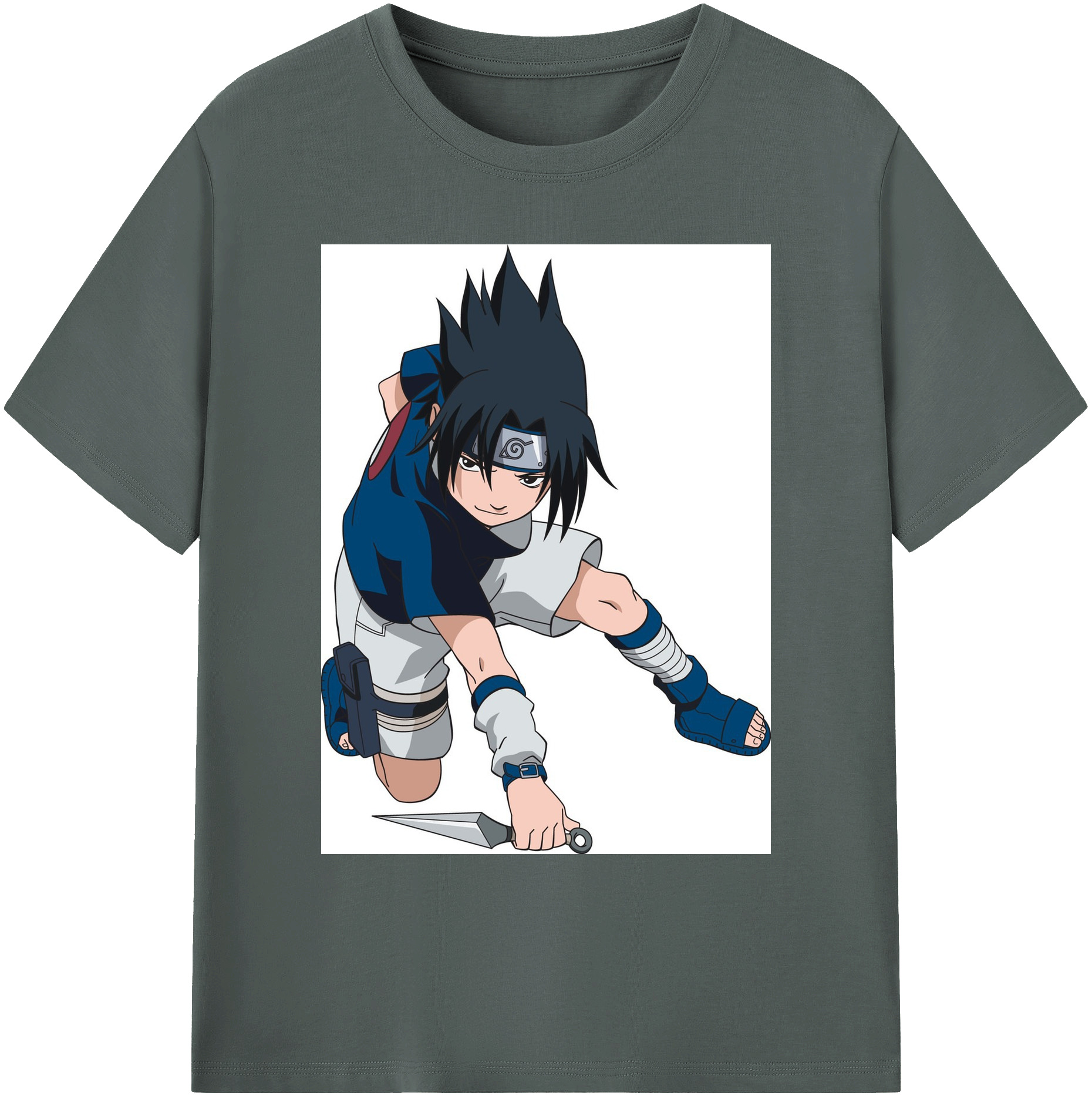 NARUTO -ナルト- うちは サスケ Uchiha Sasuke 綿100％ メンズ半袖Tシャツ｜肌触りやわらか＆通気性